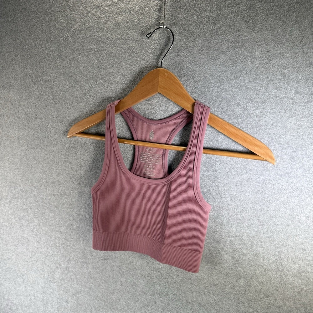 Free People Movement Cropped Tank Sports Bra Mauve Pink Size XS/S Racerback Crop - Picture 2 of 7
